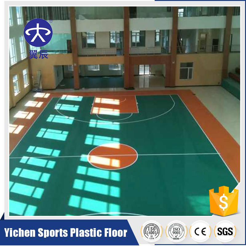 籃球館PVC運動地板場地，籃球場PVC塑膠地板